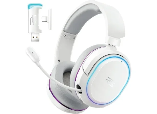 Proove Rapture Wireless Gaming Headphones 34-Hour 2.4GHz Bluetooth 5.0 AUX - White - Thumbnail 5