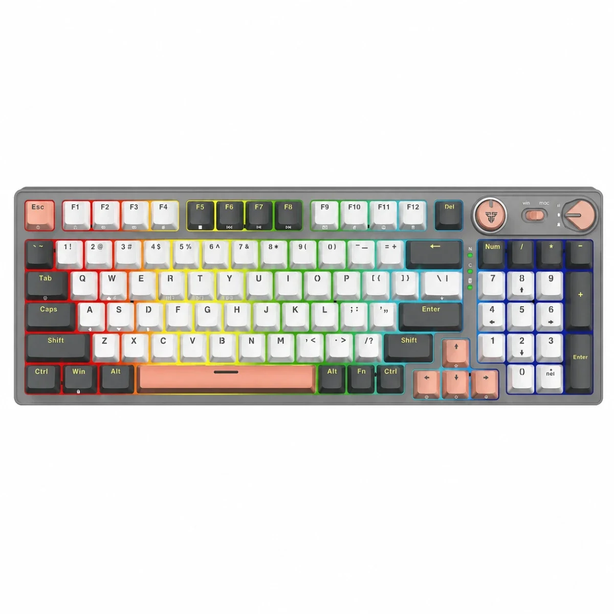 Fantech Wireless Mechanical Gaming Keyboard Grey Blue Switch 96-Key ATOM PRO96 MK914 SATURN
