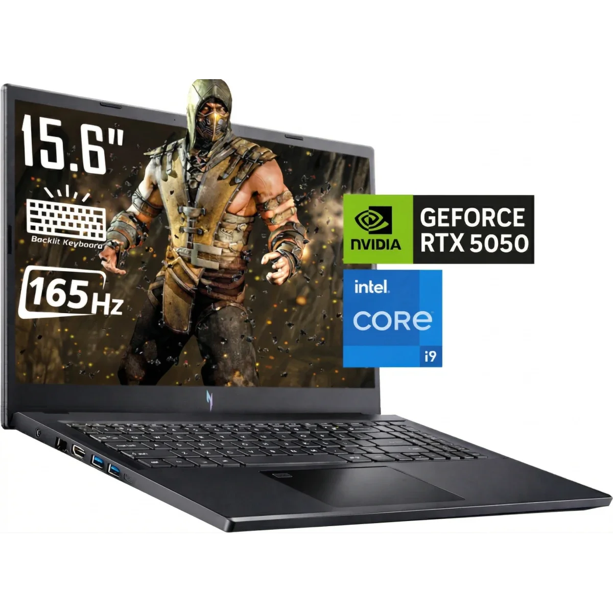 Acer Nitro V 15 ANV15-52-97ND Gaming Laptop 15.6-Inch FHD IPS 165Hz, Intel Core i9-13900H, RTX 5050, 16GB RAM, 512GB SSD, Black