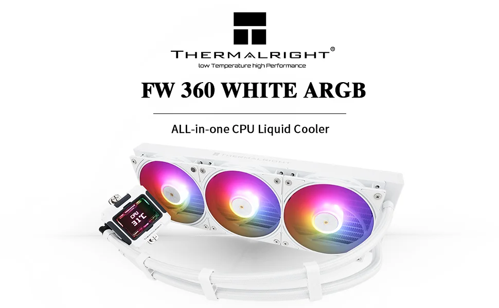 مبرد سائل للمعالج Thermalright Frozen Warframe 360 White ARGB AIO مع شاشة LCD - Image 8