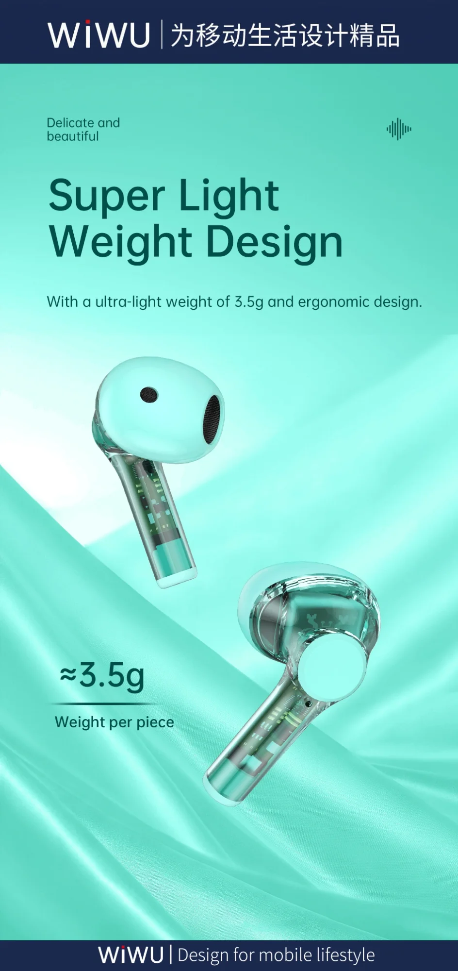 WIWU TWS-12 Wireless Bluetooth 5.3 Earbuds Red - Image 11