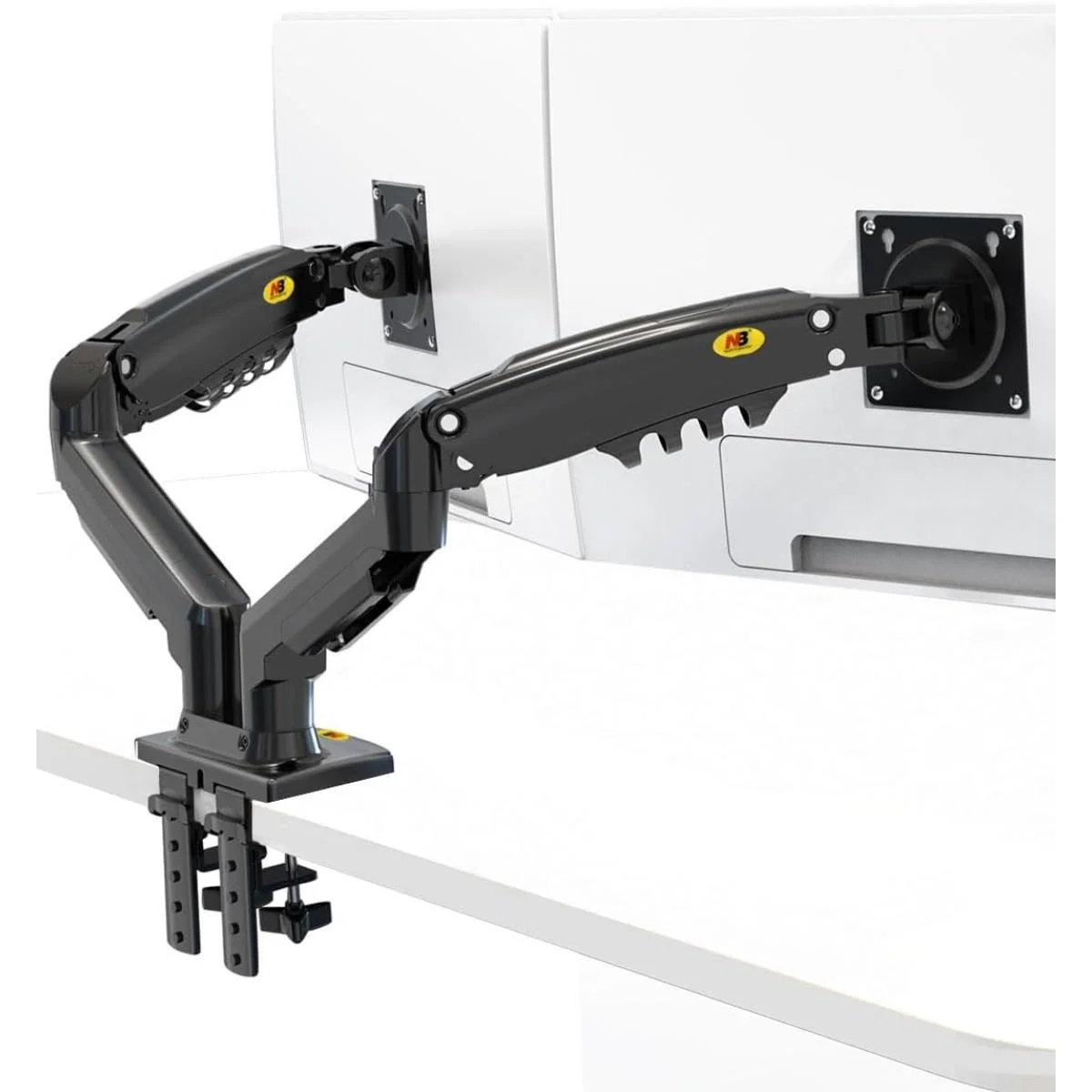 North Bayou F160 Dual Monitor Desk Mount Arm for 17-27 Inch Screens, 2-9 kg