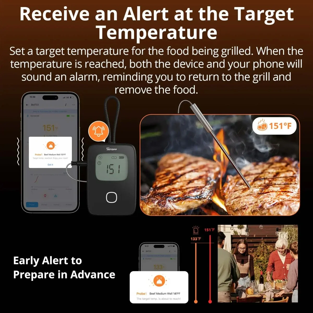 SONOFF BMT01 Wireless BBQ Meat Thermometer with eWeLink App - Image 7