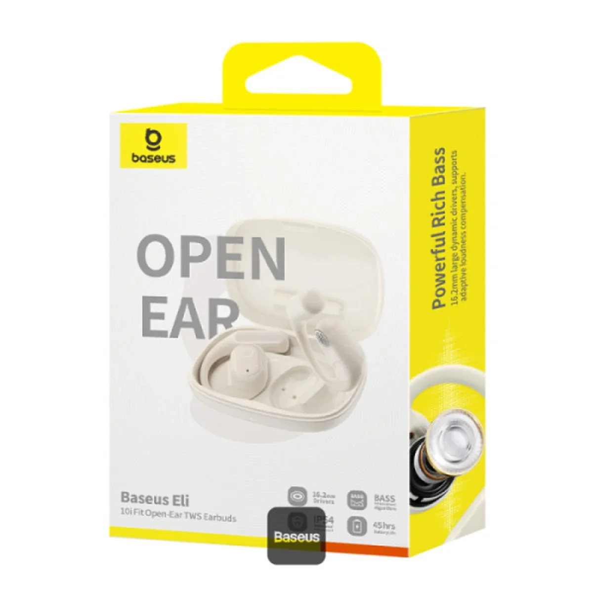 Baseus Eli 10i Fit Open-Ear TWS Earbuds Bluetooth 5.4, 16.2mm Drivers, 45H Battery, Stellar White - Thumbnail 10