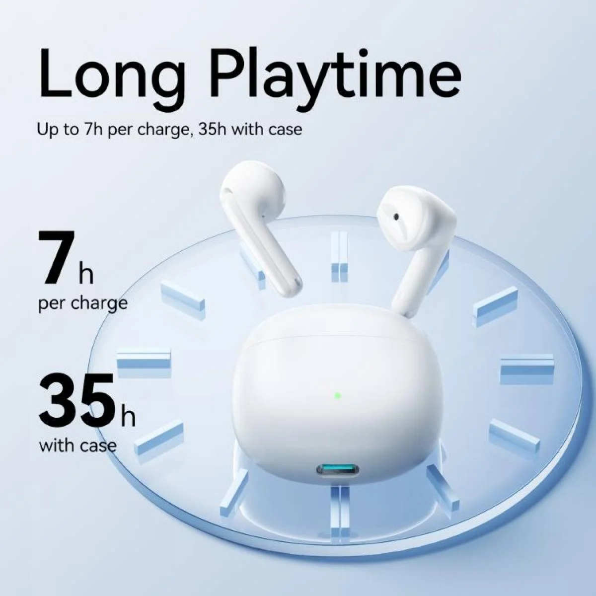 سماعات JOYROOM FunPods JR-FB1 AI لاسلكية بتقنية BT 6.0 وتشغيل 35 ساعة، أبيض - Image 5
