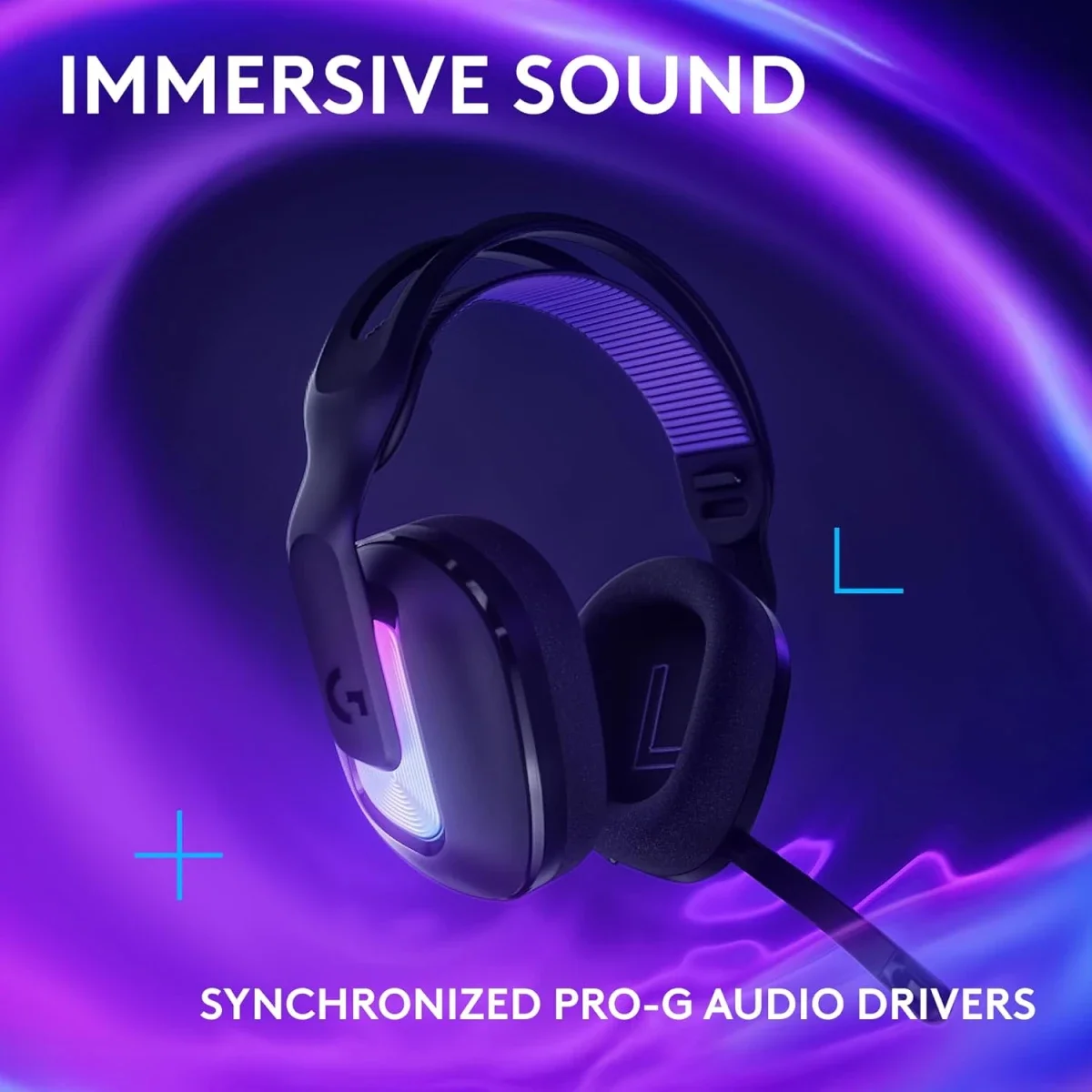 سماعة ألعاب Logitech G522 لاسلكية LIGHTSPEED مع RGB، أسود - Image 4