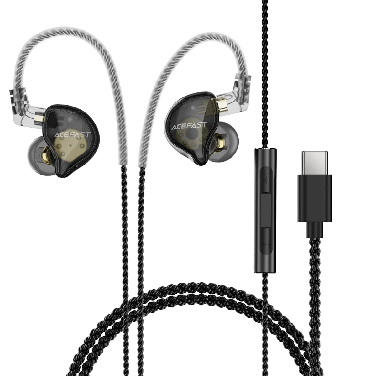 ACEFAST L11 USB-C HiFi Wired Earphones with Detachable Cable and Microphone - Black - Image 2