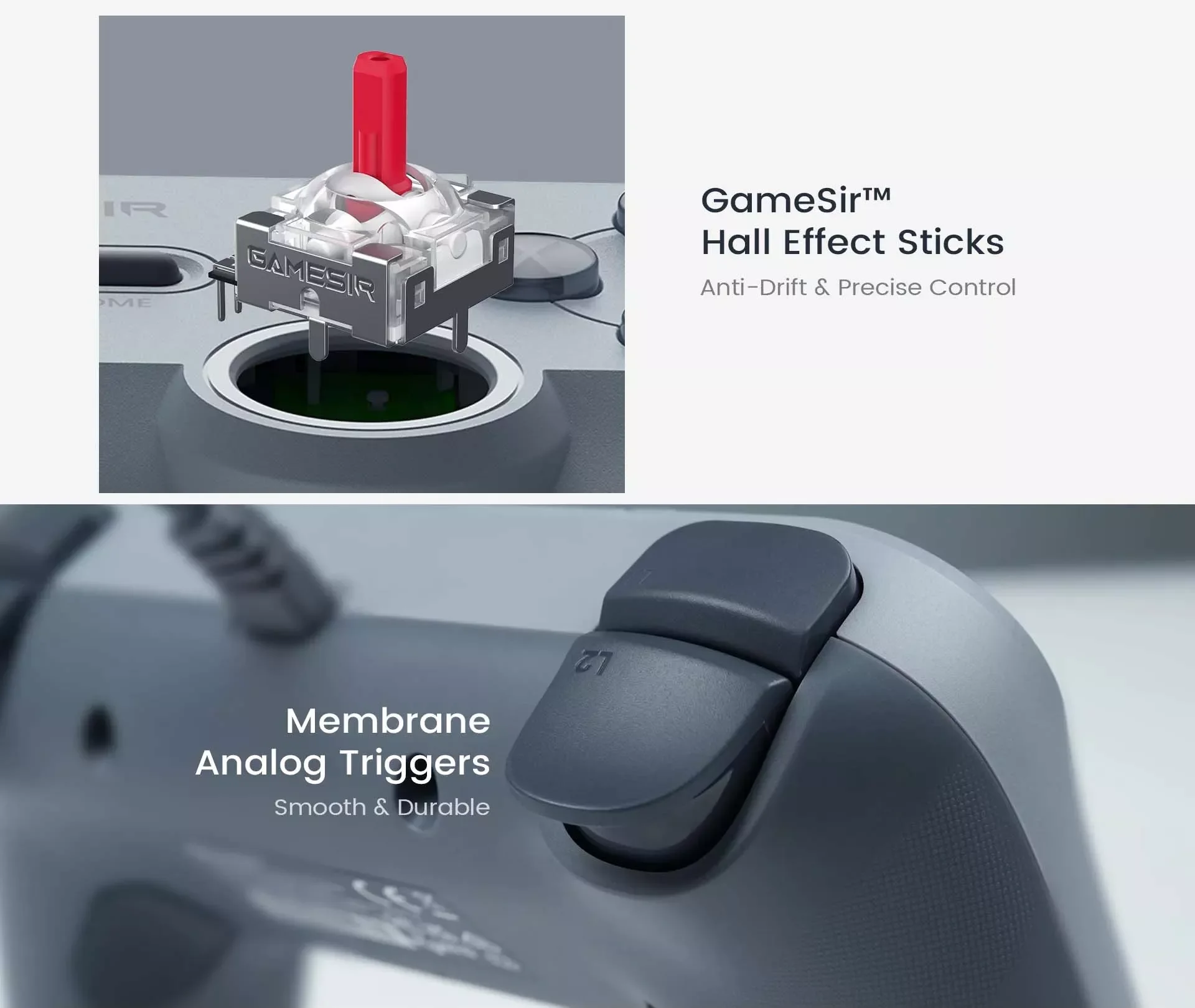 يد تحكم GameSir Tegenaria Lite سلكية بتصميم متماثل - رمادي - Image 9