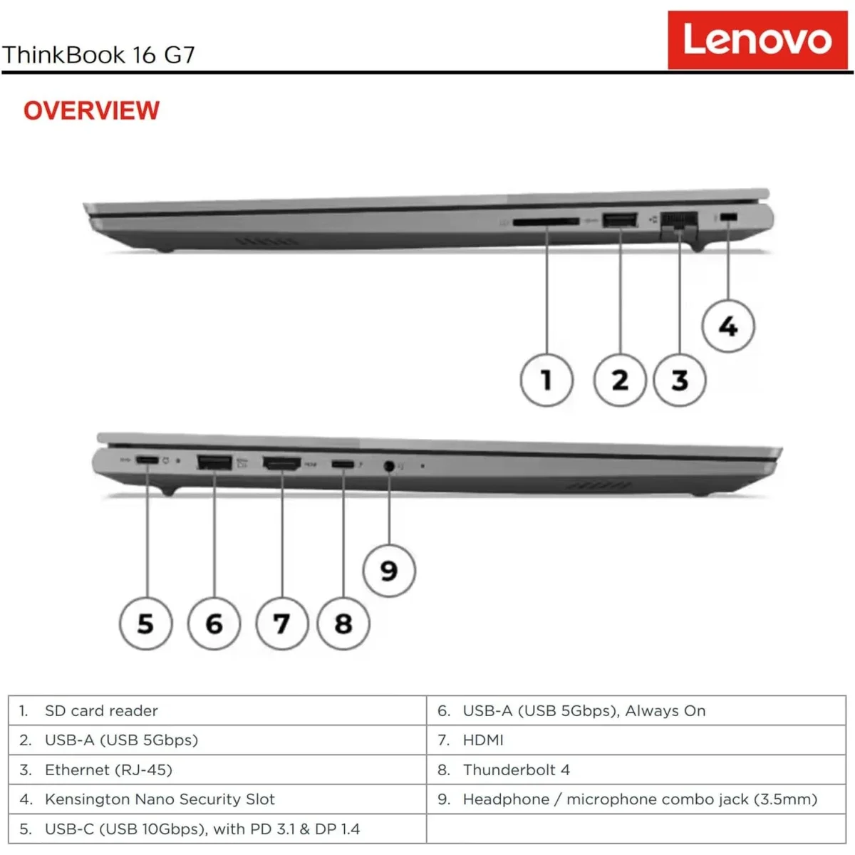 لابتوب Lenovo ThinkBook 16 Gen 8 مقاس 16.0 إنش Intel Core Ultra 7 255H مع 16GB RAM و512GB SSD لون Arctic Grey - Thumbnail 4