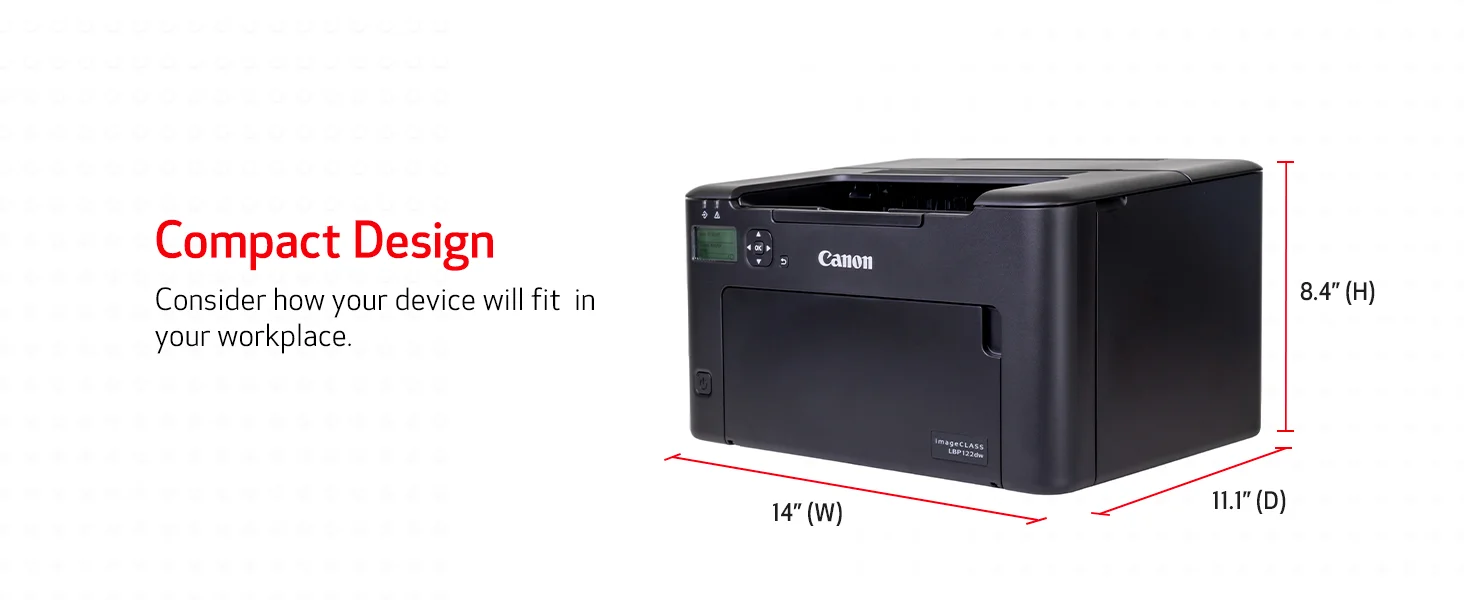 طابعة ليزر أحادية اللون Canon i-SENSYS LBP122DW مع طباعة مزدوجة واتصال لاسلكي وUSB وشبكة - Image 12