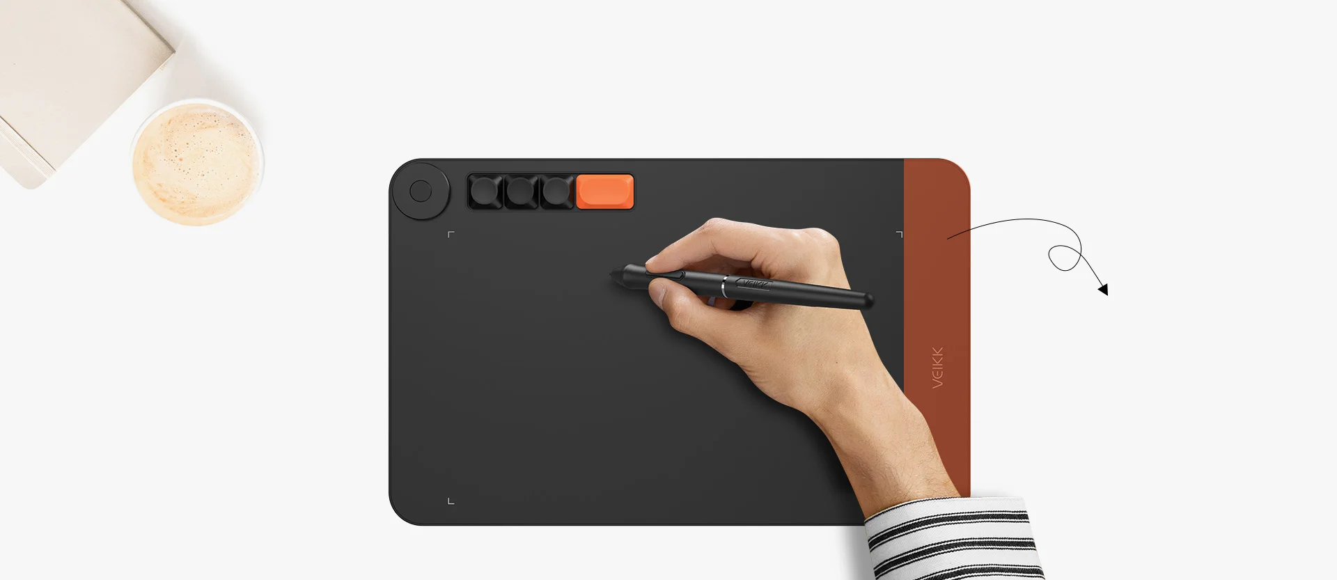 تابلت رسم VEIKK Voila L بمساحة 10×6 إنش و4 أزرار اختصار VO1060 - Image 14