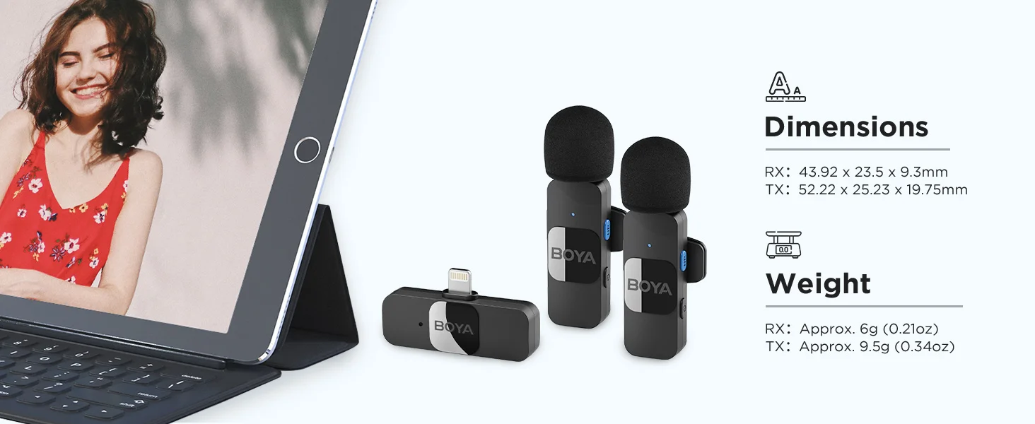 Boya BY-V2 2.4GHz Wireless Clip-On Microphone for iPhone & iPad - Black - Thumbnail 13