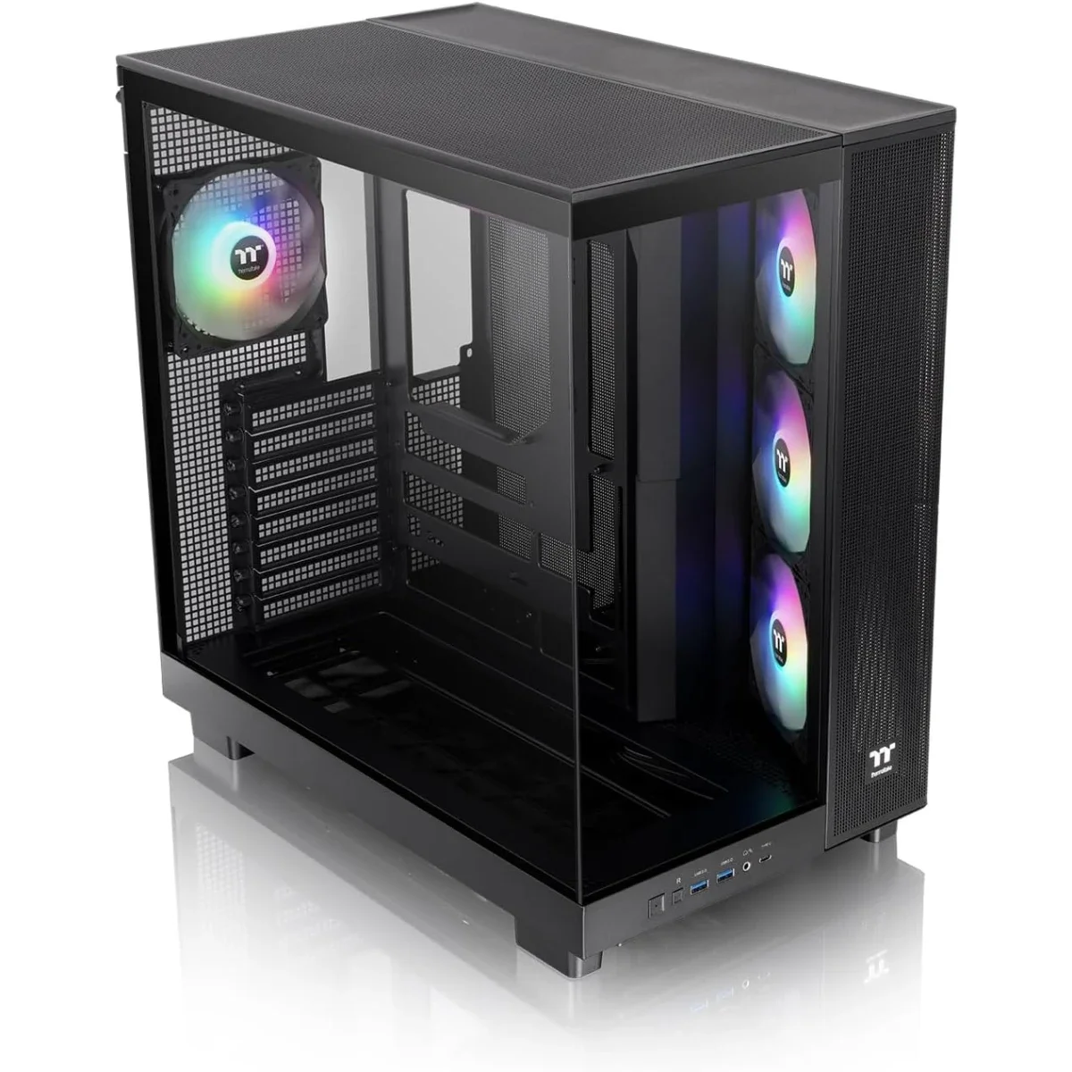 هيكل كمبيوتر Thermaltake View 380 XL TG ARGB ميد تاور أسود - Image 2