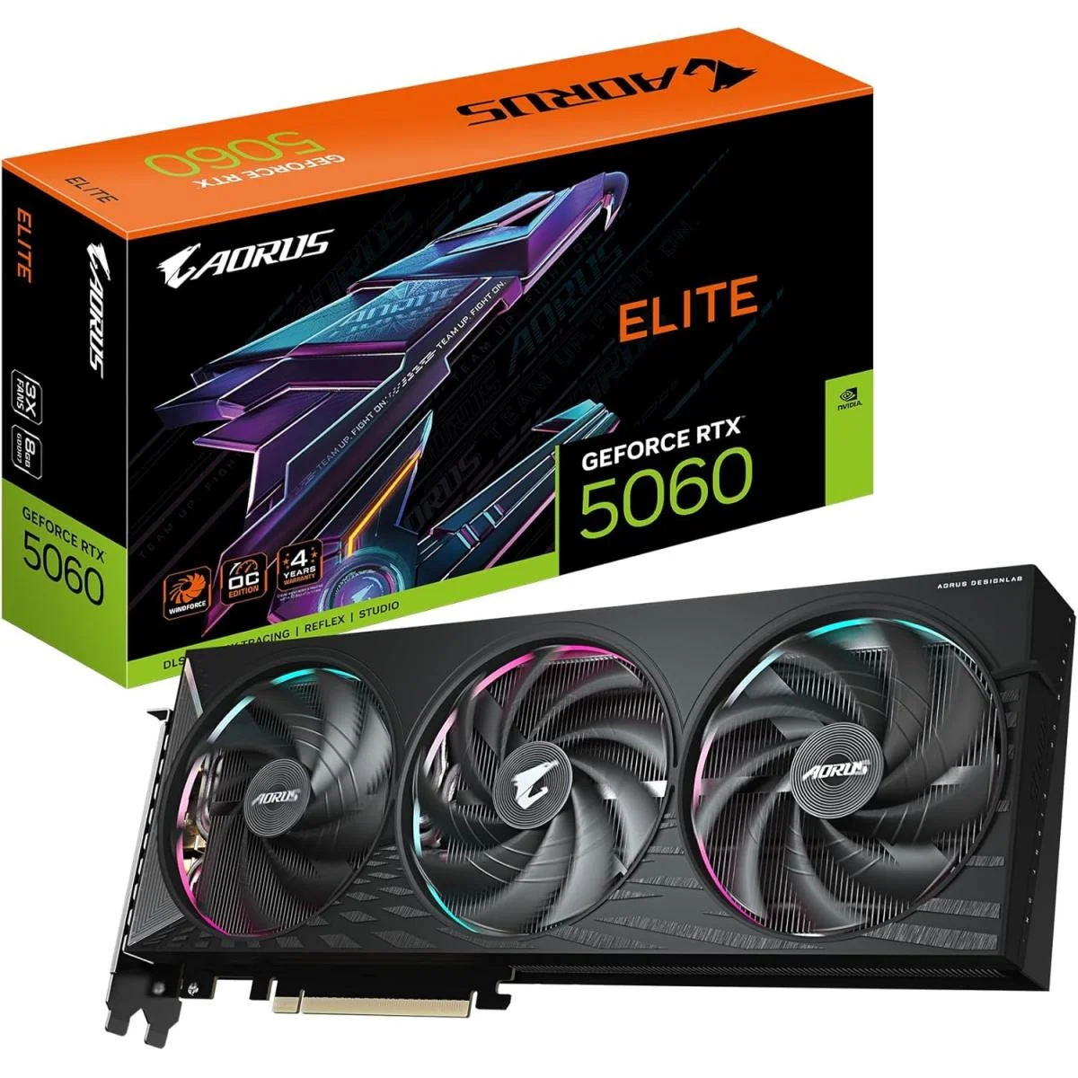 GIGABYTE AORUS GeForce RTX 5060 ELITE 8GB GDDR7 Graphics Card