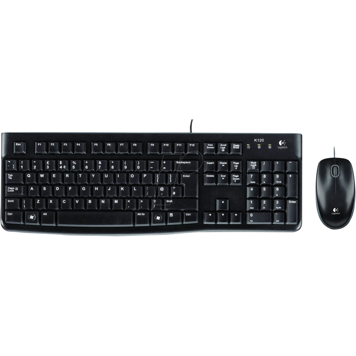 Logitech MK120 Wired USB Keyboard and Mouse Combo Arabic/English - Black - Thumbnail 2