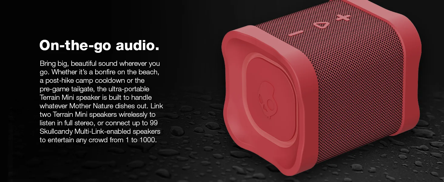 مكبر صوت Skullcandy Terrain Mini لاسلكي بتقنية Bluetooth مقاوم للماء IPX7، لون Bone - Image 8