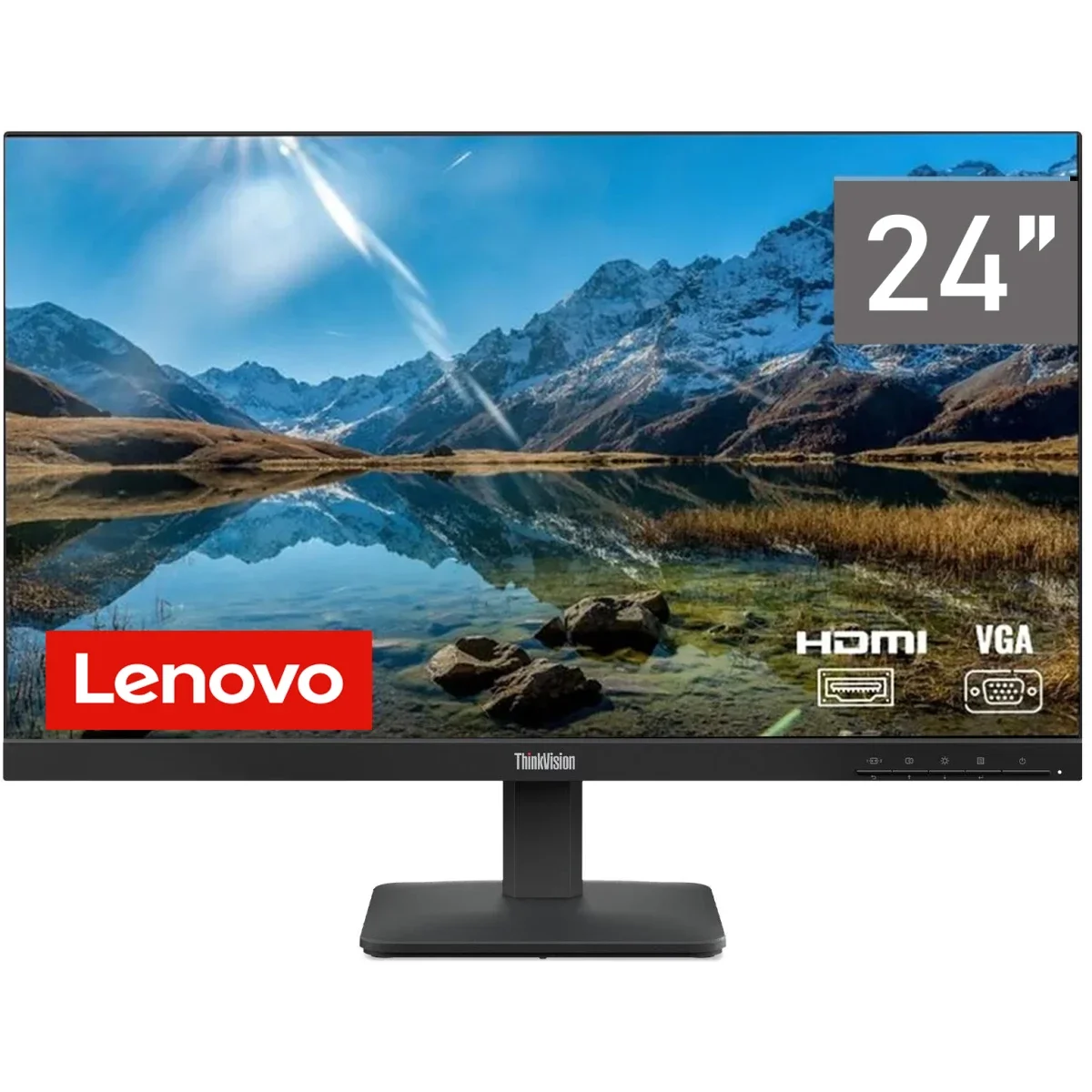 شاشة Lenovo ThinkVision S24-4e مقاس 24 إنش IPS بدقة Full HD ومعدل 100 هرتز، أسود