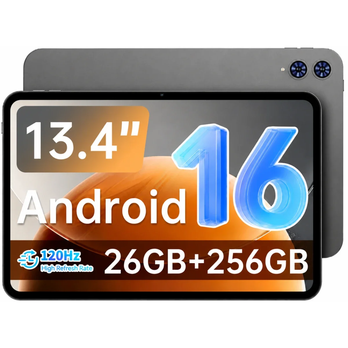 جهاز لوحي TECLAST T65 (2025) بشاشة 13.4 إنش 120Hz، أندرويد 16، Wi-Fi وLTE، 256GB، رمادي