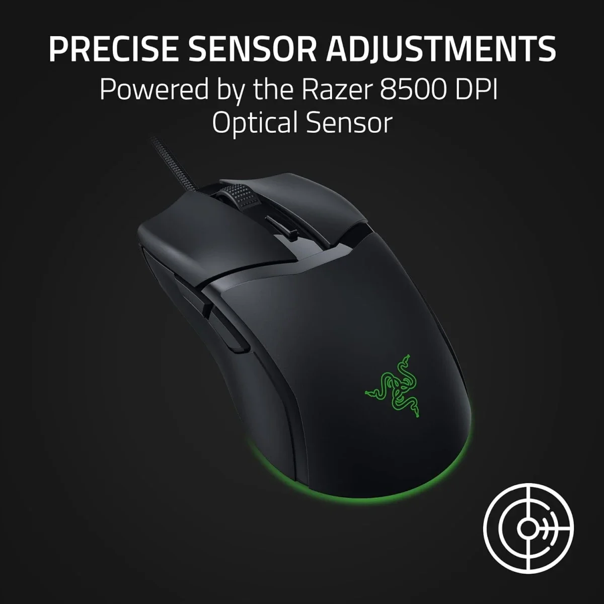 ماوس ألعاب سلكي Razer Cobra خفيف 58 جم بمفاتيح بصرية Gen-3 وإضاءة Chroma RGB ودقة 8500 DPI - أسود - Thumbnail 5