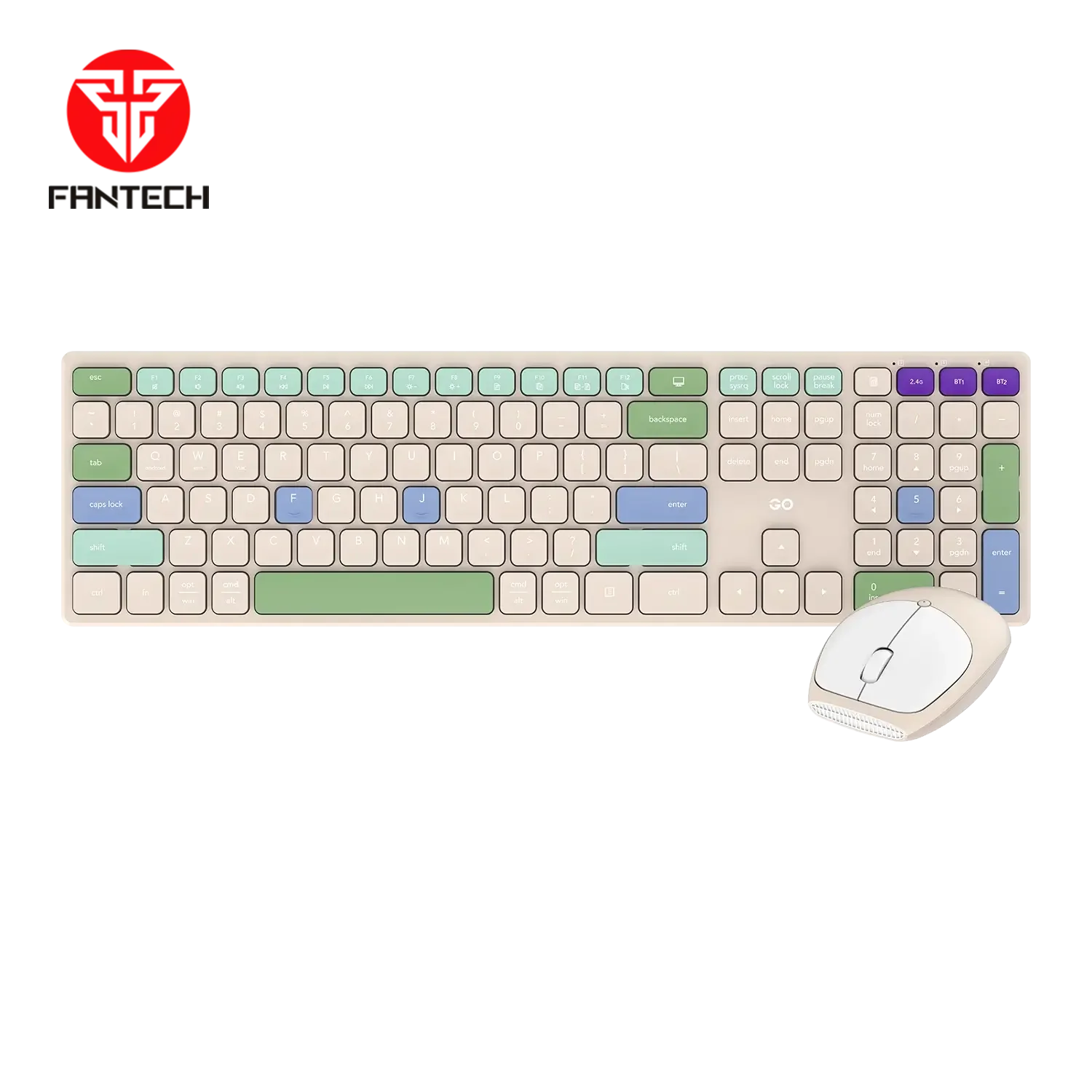 Fantech WK895 GO Pop Office Wireless Keyboard Mouse Combo - Grey