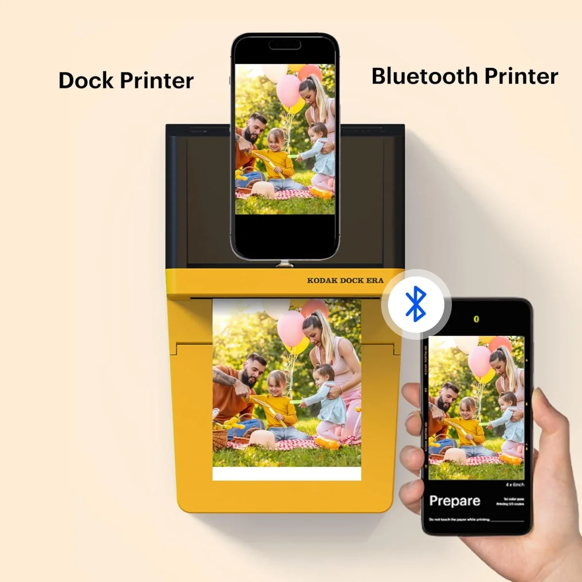 طابعة صور Kodak Dock Era D600 مقاس 10 × 15 سم بتقنية 4PASS مع بلوتوث و8 أوراق - Image 13