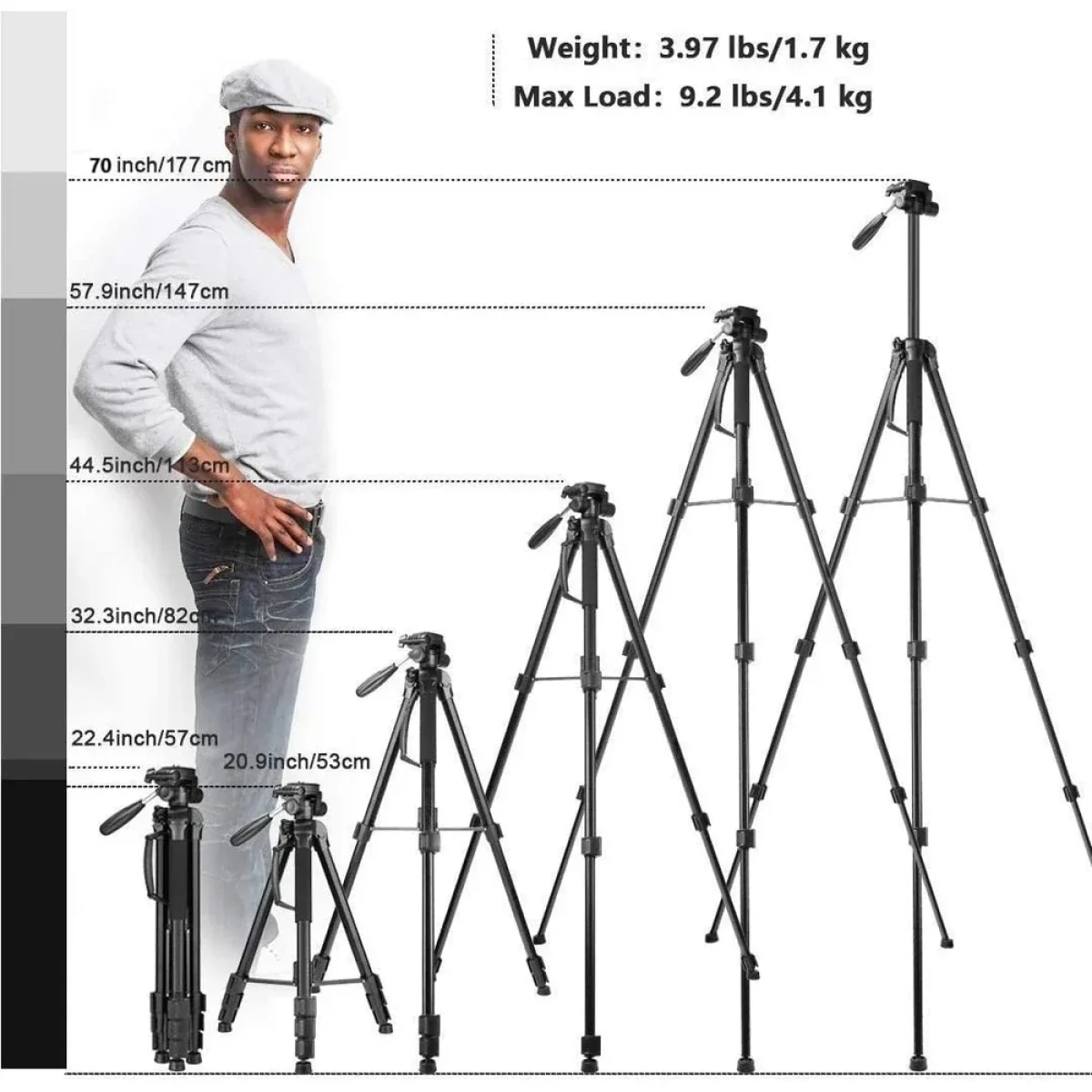 Jmary KP-2254 Professional Aluminum Tripod Monopod for DSLR Cameras, 4 kg Load, 1650 mm - Image 5