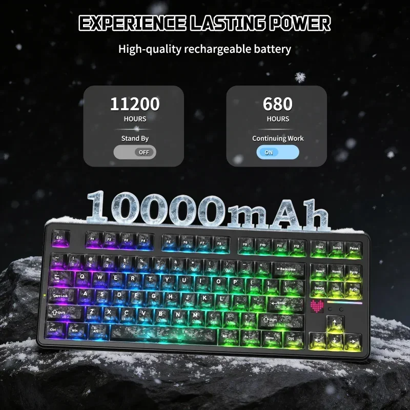كيبورد ATTACK SHARK X87 ULTRA ميكانيكي لاسلكي – Forged Carbon – سويتشات Meg Shark - Thumbnail 6
