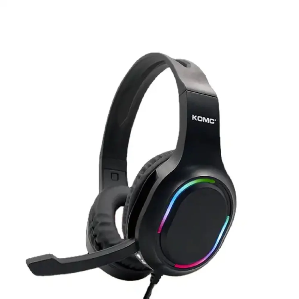 سماعة ألعاب KOMC G323 بمنفذي 3.5 مم للصوت والمايك وUSB للإضاءة