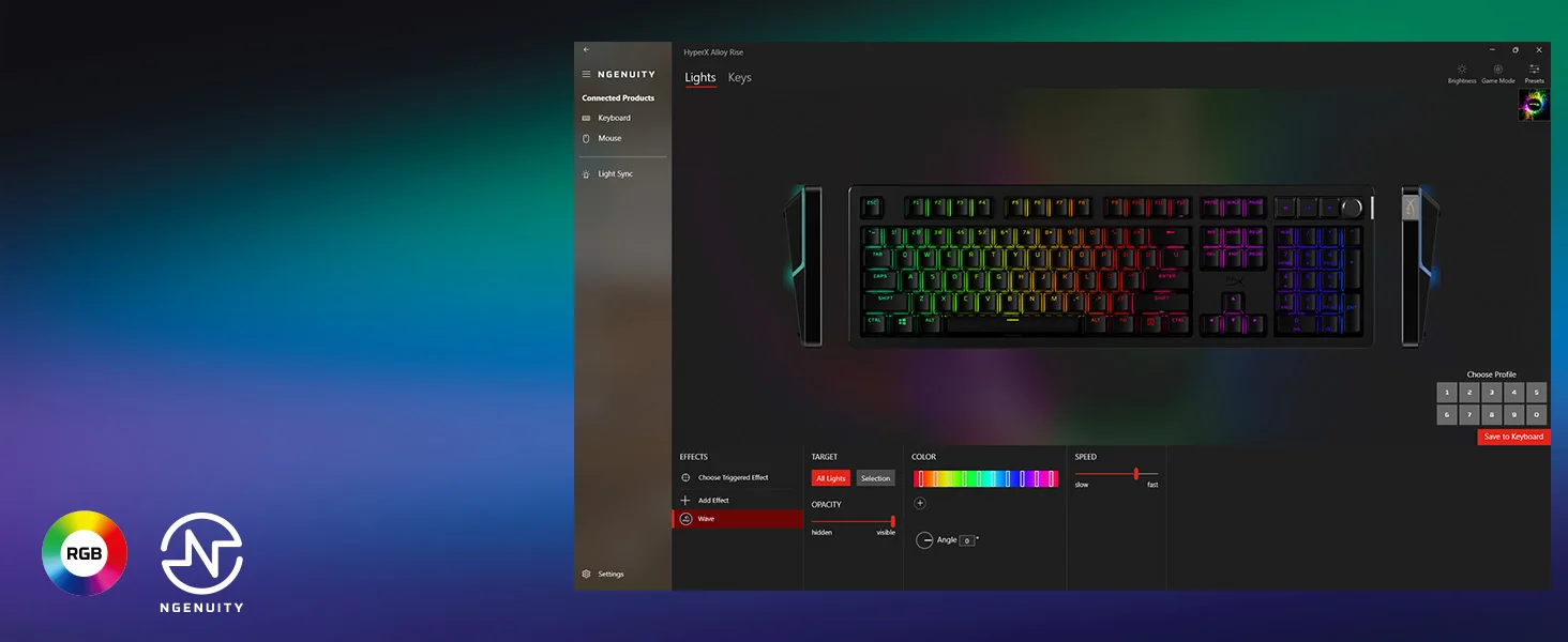 لوحة مفاتيح ألعاب ميكانيكية HyperX Alloy Rise 75 قابلة للتخصيص والتبديل السريع - Thumbnail 14