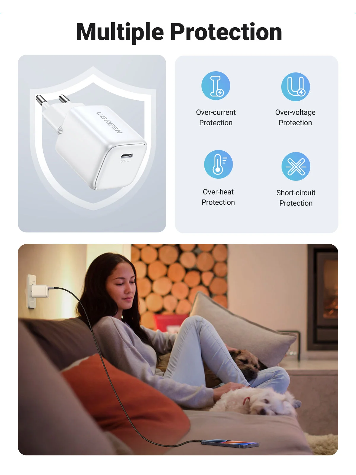 شاحن UGREEN Nexode 15324 سريع USB-C PD بتقنية GaN بقدرة 20W - Thumbnail 12