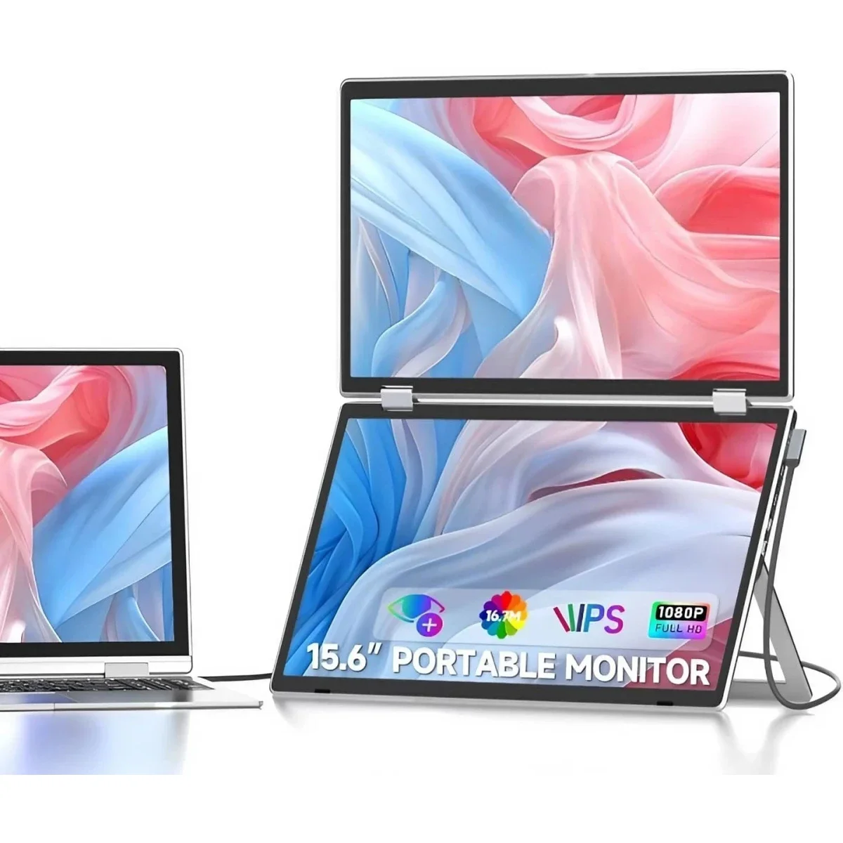 موسع شاشة لابتوب محمول V2COM M2 مزدوج 15.6 إنش IPS بدقة Full HD قابل للطي