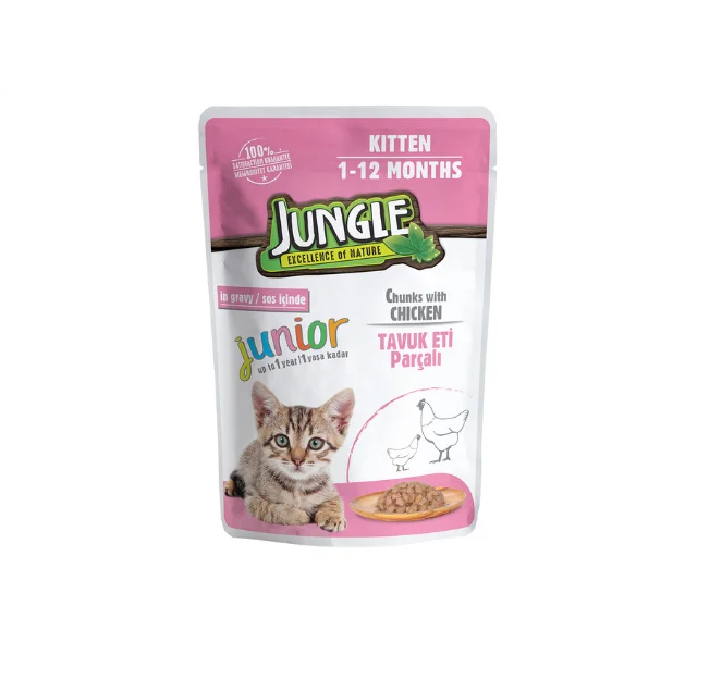 طعام رطب Jungle بنكهة شرائح لحم العجل 100 غرام - Image 2