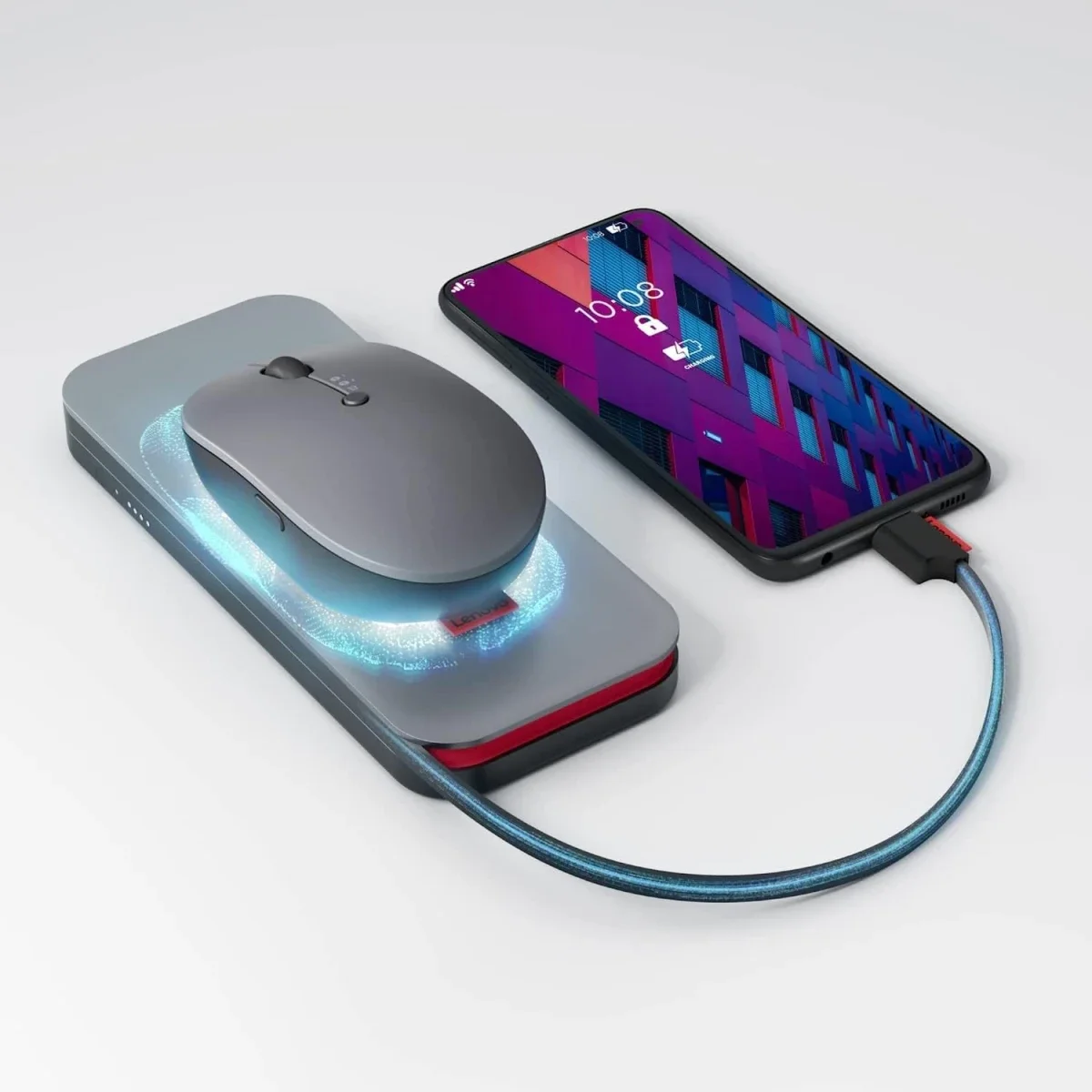 Lenovo Go Wireless Power Bank 10000mAh 30W Qi 15W Storm Grey - Image 2