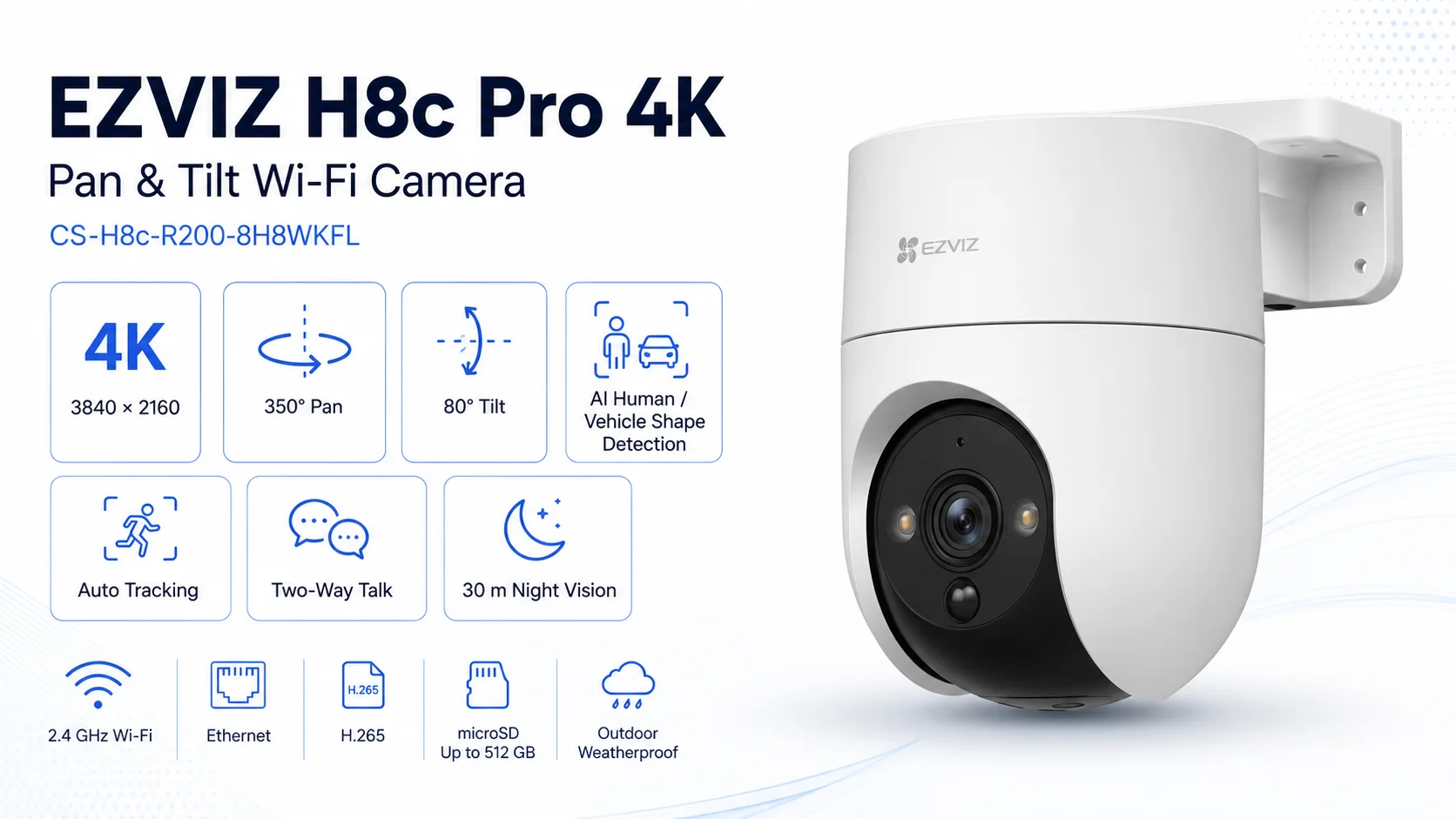 EZVIZ H8c Pro 4K Outdoor Pan & Tilt Wi-Fi Security Camera with Auto-Zoom Tracking - Thumbnail 11
