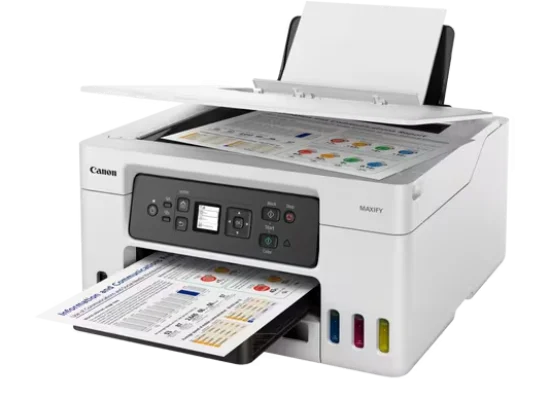 طابعة Canon MAXIFY GX3040 لاسلكية 3 في 1 بخزان حبر قابل لإعادة التعبئة - أبيض - Thumbnail 7