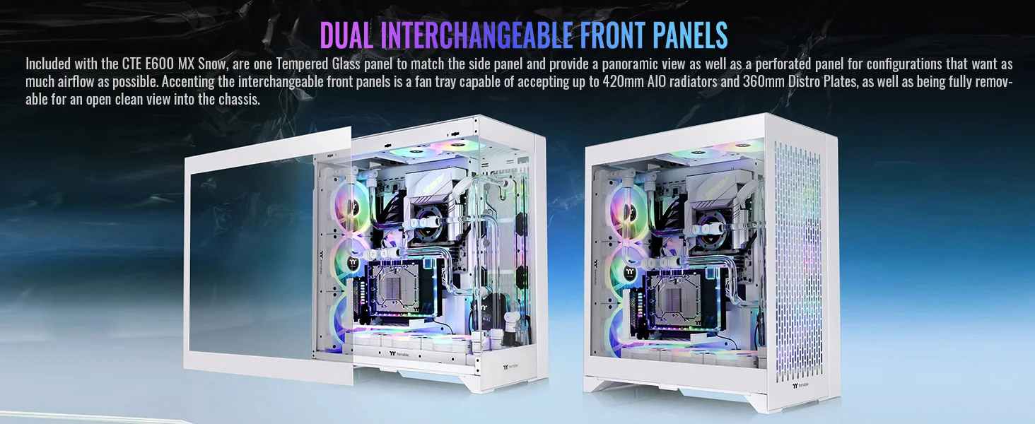 Thermaltake CTE E600 MX E-ATX Mid-Tower Case with 3-Way Floating GPU Mounting Bracket and 400mm PCIe 4.0 Riser Cable - White - Image 10