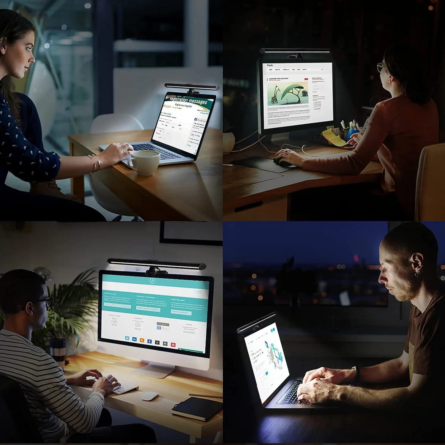 Smart Screen E-Reading Monitor Lamp with Touch Control Eye Care USB Powered - Image 2