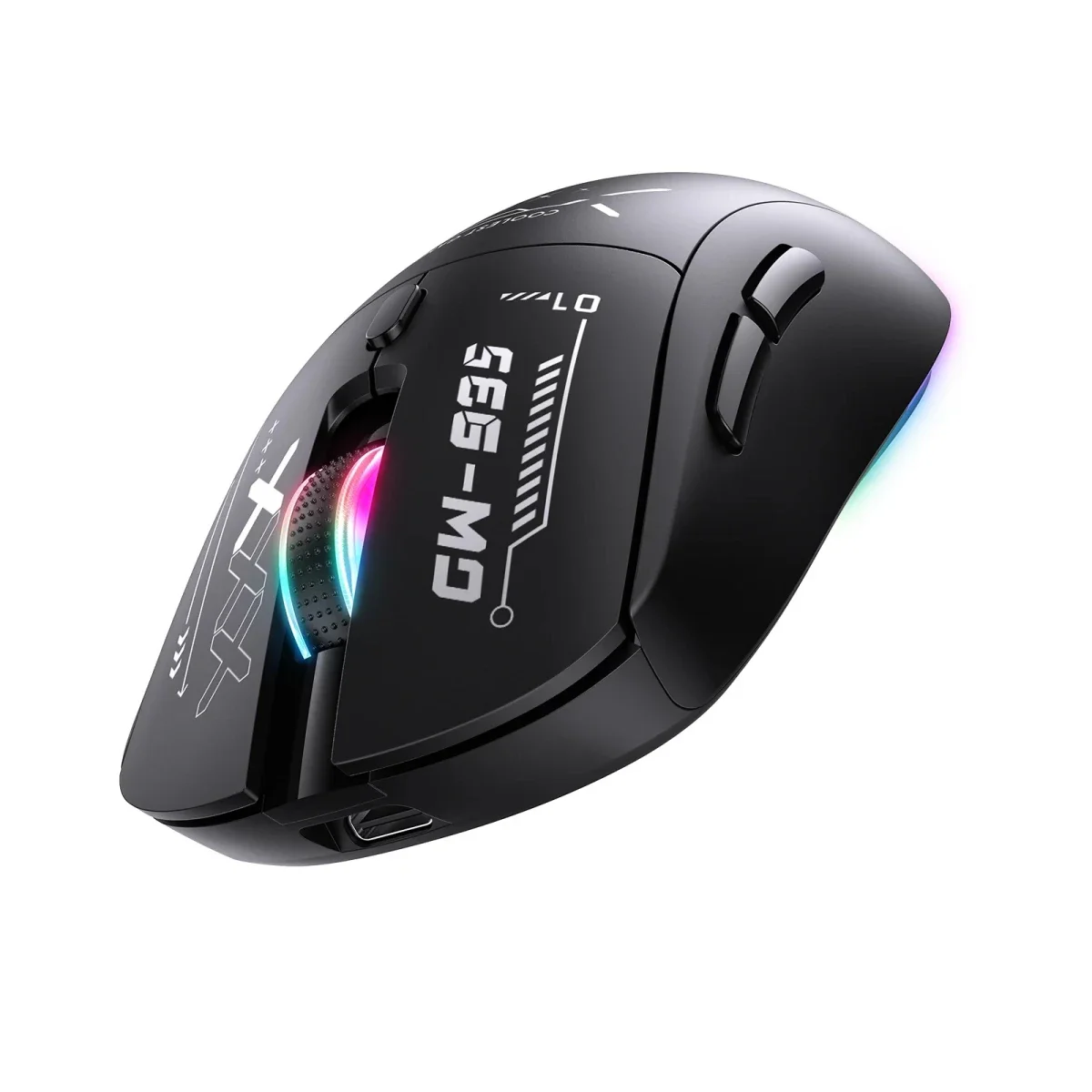 ONIKUMA CW935 Tri-Mode Wireless Gaming Mouse, 4K Hz Polling Rate, Black - Image 3