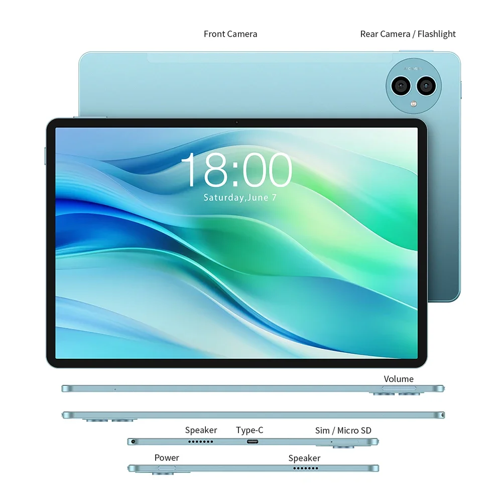 جهاز لوحي TECLAST P50 (2025) 11 إنش IPS بتردد 90Hz وأندرويد 15 وLTE، 8GB رام، 128GB، أزرق - Thumbnail 18
