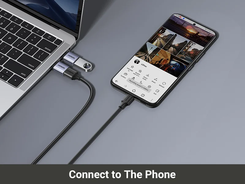 محول Ugreen USB-C ذكر إلى USB 3.0 A أنثى OTG بسرعة 5Gbps لون Space Gray - Image 8