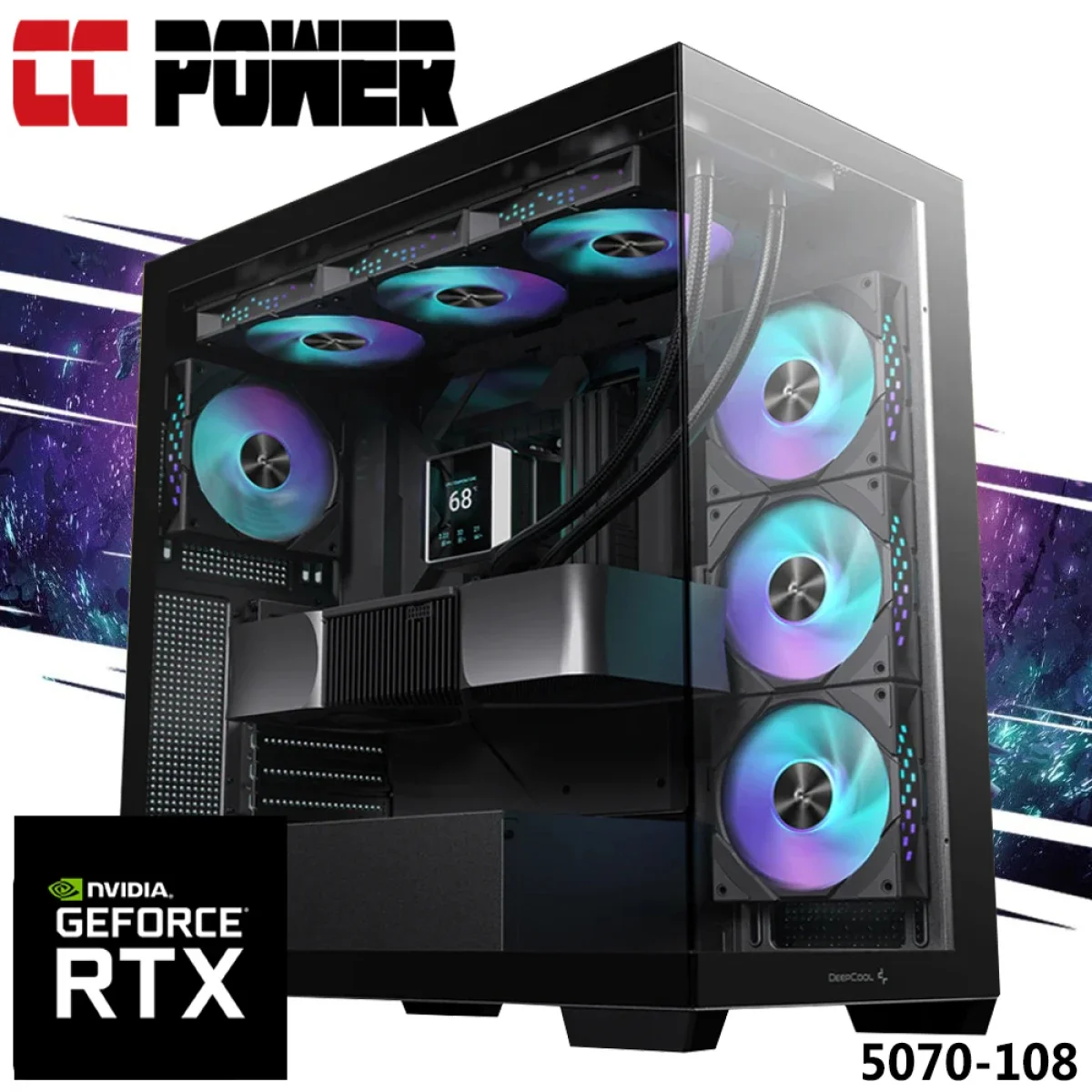 City Center Computers Power 5070-108 Gaming PC AMD Ryzen 9 9950X RTX 5070 32GB DDR5 1TB SSD Liquid Cooling - Image 1