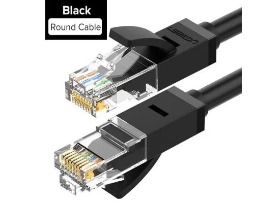 كيبل شبكة إيثرنت Ugreen Cat6 RJ45 مسطح 25 متر أسود - Image 2