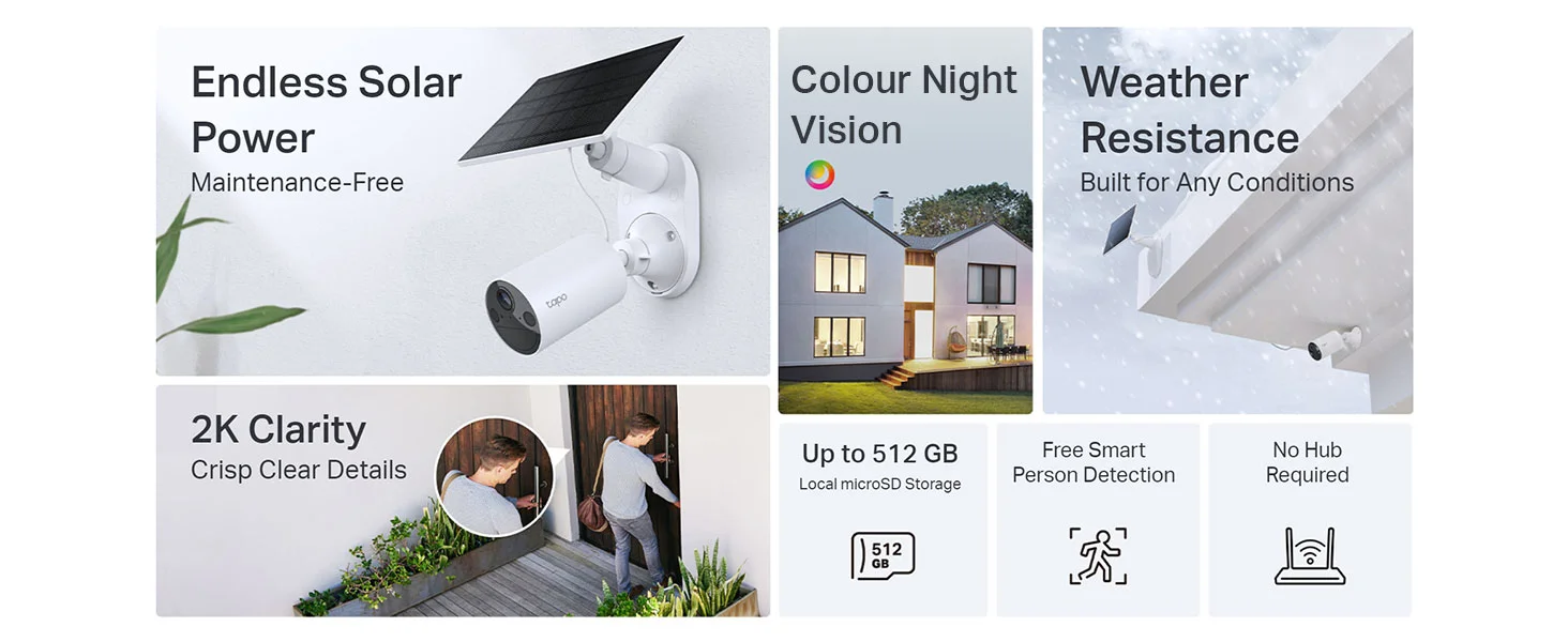 كاميرا مراقبة خارجية TP-LINK Tapo TC82 KIT بدقة 2K و3MP وبطارية مع لوحة شمسية IP65 - Image 12