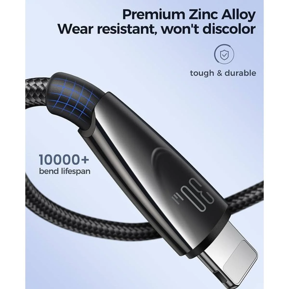 كيبل JOYROOM JR-A31-CL3 من USB-C إلى Lightning للشحن السريع 30W بطول 1.2 متر أسود - Thumbnail 4