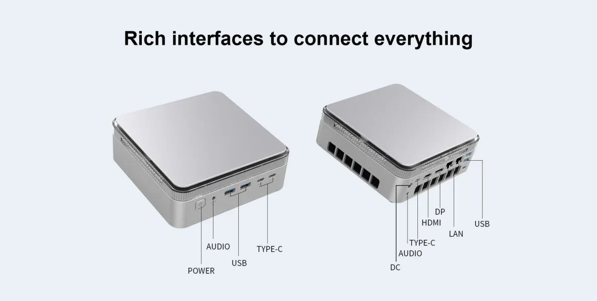 ACEMAGIC F3M (2025) Mini AI PC Barebone Intel Core Ultra 5 125H Silver - Image 14