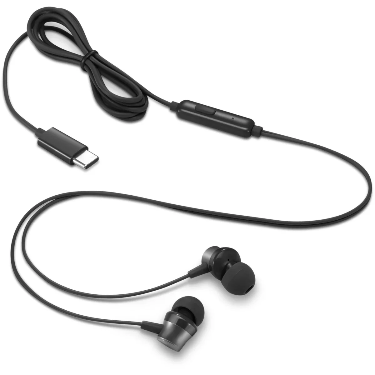 Lenovo USB-C Wired In-Ear Headphones with 9mm Drivers and Microphone - Black