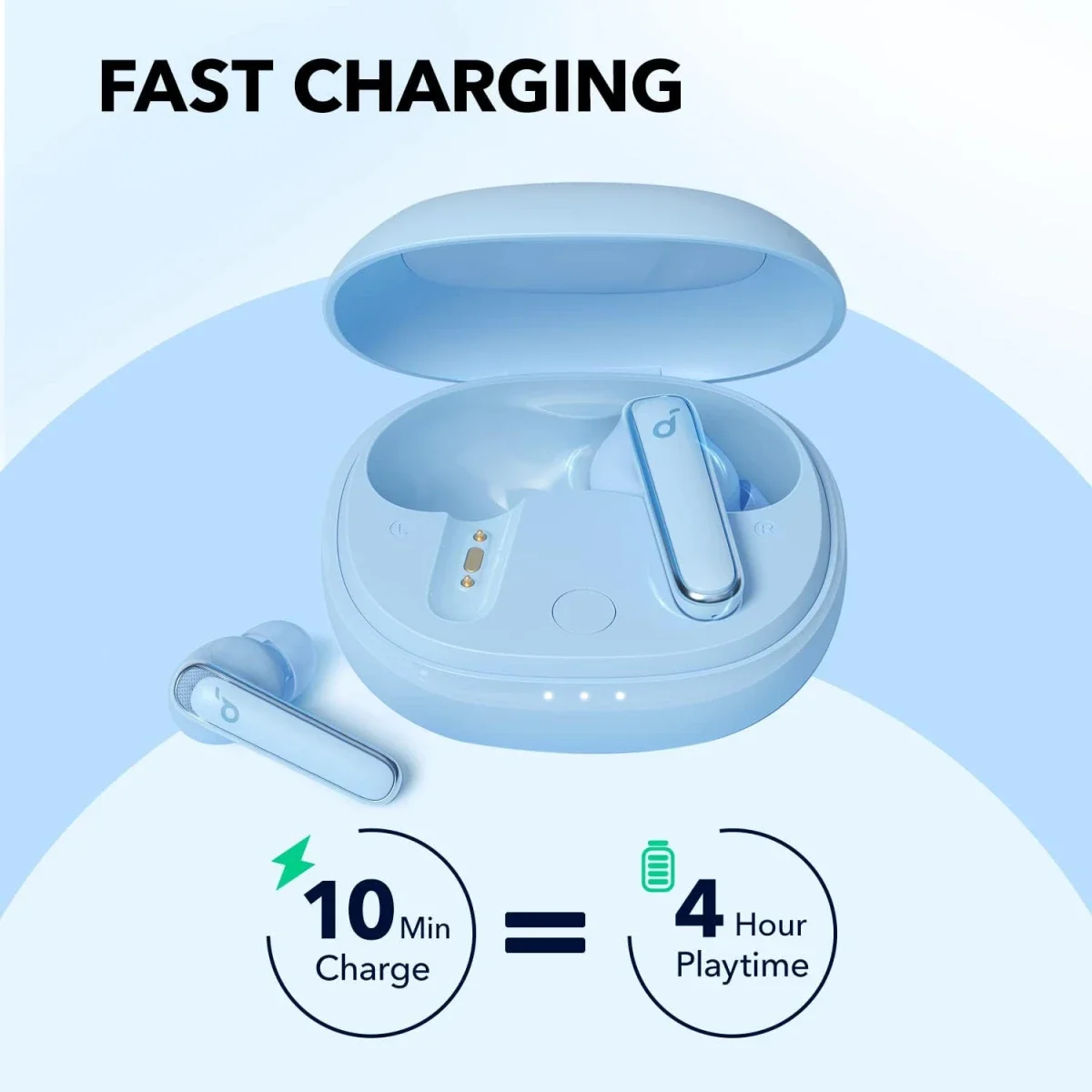 Anker Soundcore Life P3 Bluetooth Noise Cancelling Earbuds - Sky Blue - Image 2