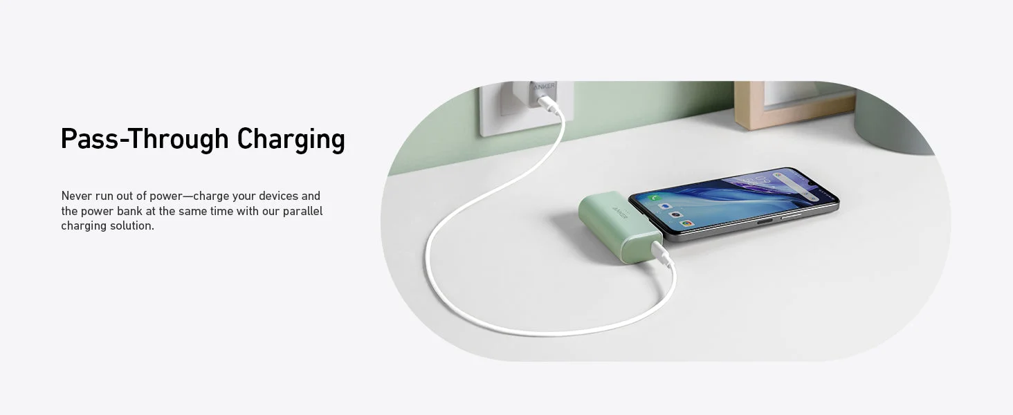 باور بانك Anker Nano A1653H21 سعة 5000mAh بقدرة 22.5W مع موصل USB-C مدمج باللون الأبيض Shell White - Image 12