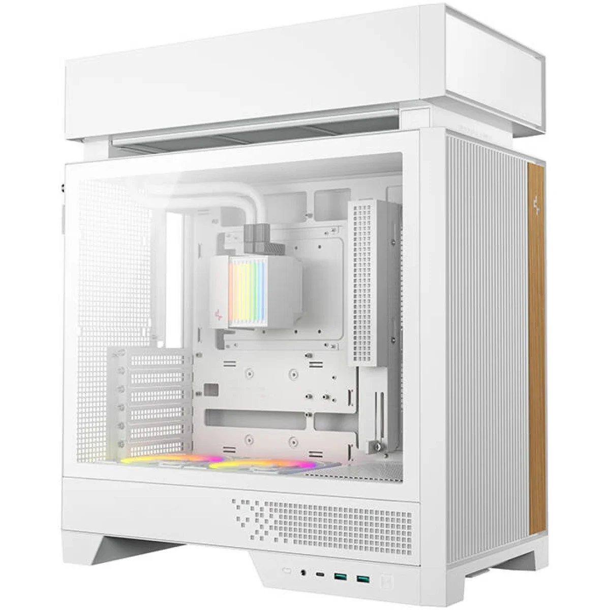 DeepCool CL6600 Mid-Tower Computer Case with Pre-installed 360mm ARGB Liquid Cooler and 2x FL12R SE ARGB Fans - White - Image 2