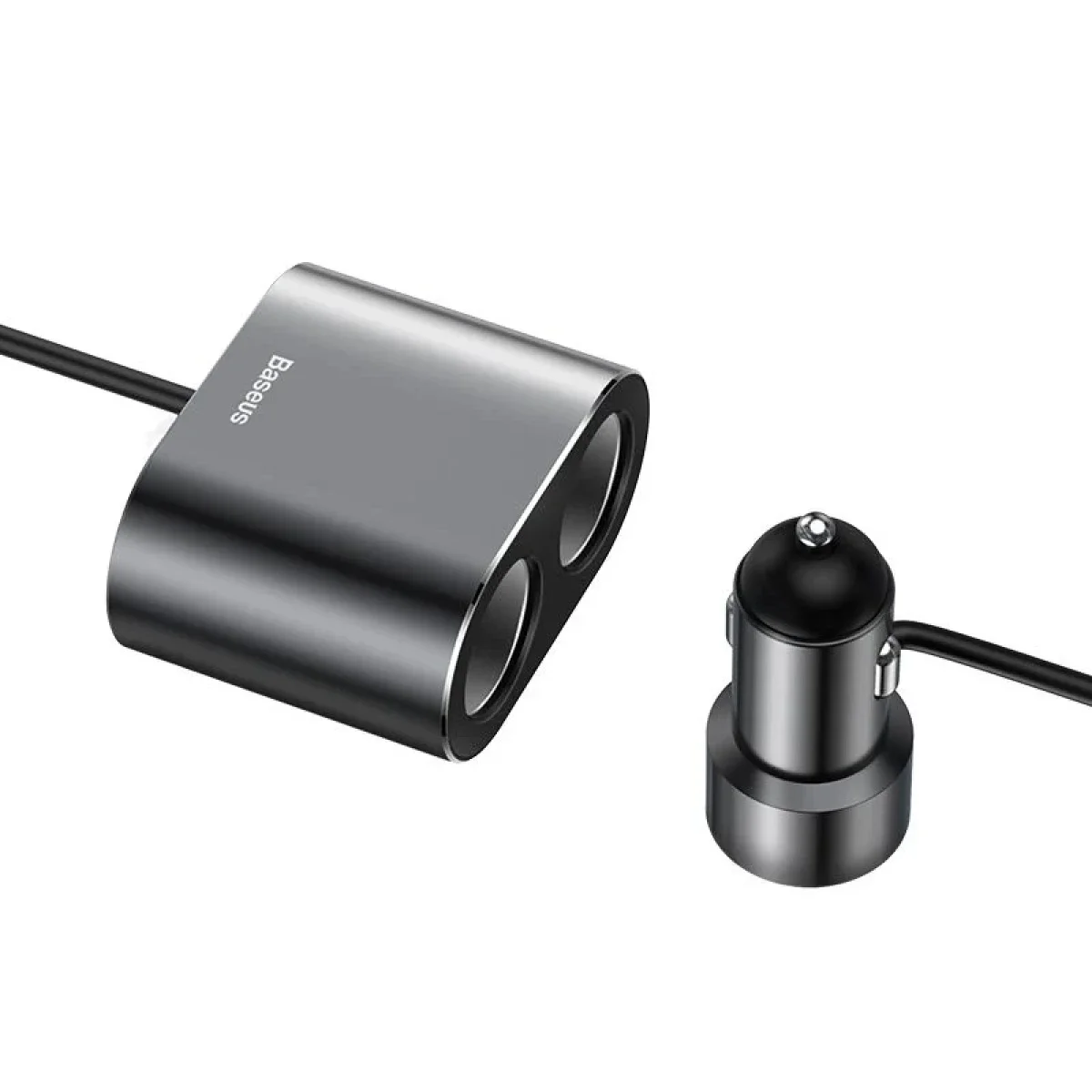 Baseus High Efficiency 80W Car Cigarette Lighter Splitter with Dual USB 3.1A - Black - Image 2
